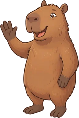 Pancho the capybara waving
